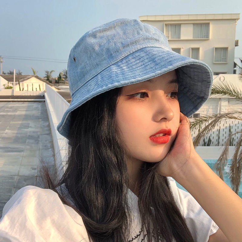 Korea net red cowboy fisherman hat women casual fashion wave spring summer Japanese wash hat ins simple solid causal bucket hats women Shopee Philippines