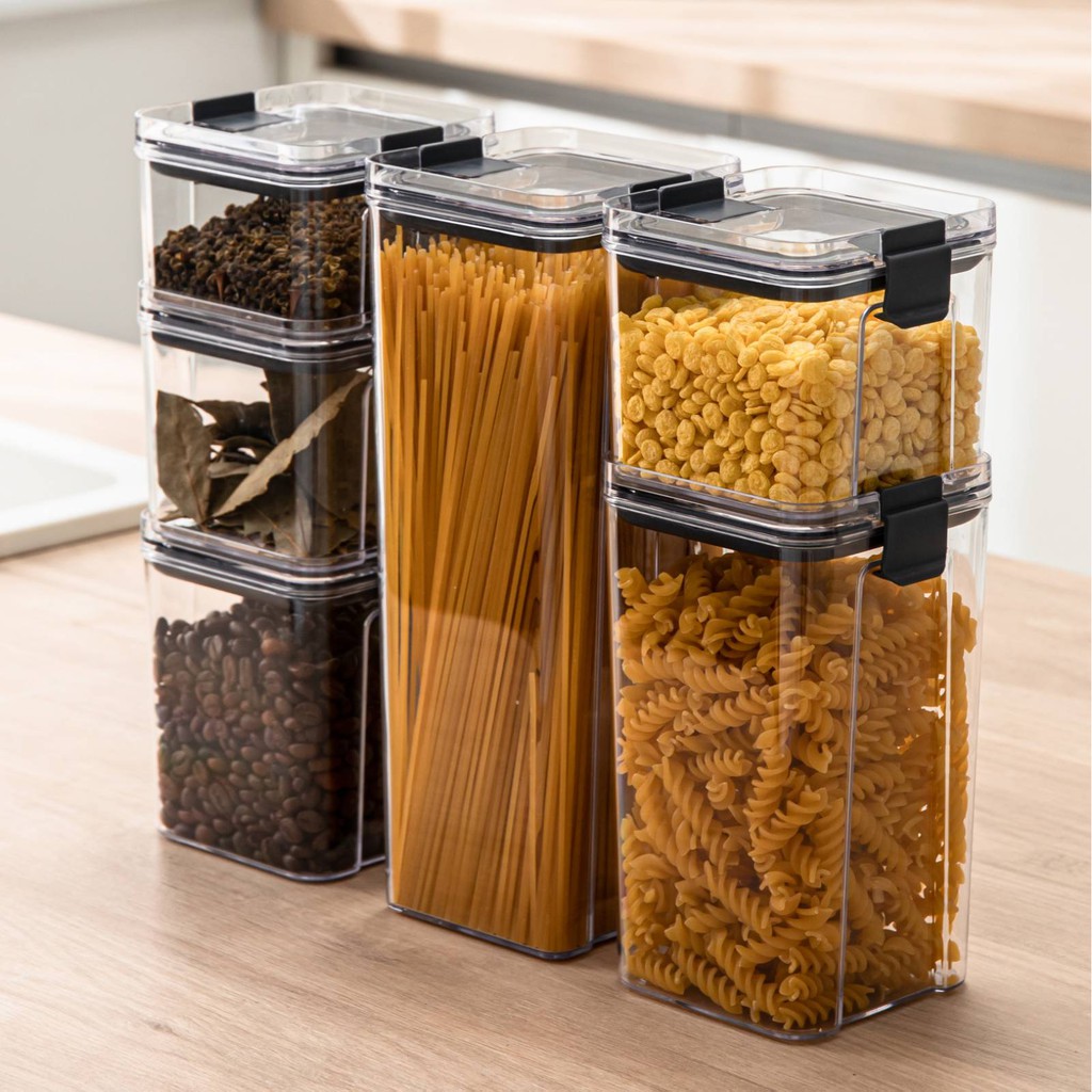 Air Tight Container Food Storage Cereal Storage Canister Jar Condiments ...