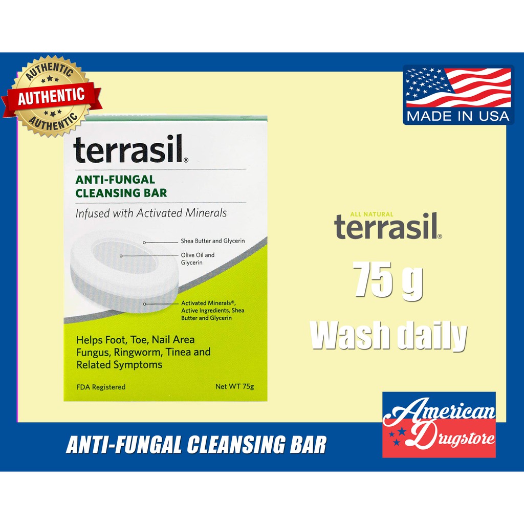 Terrasil AntiFungal Cleansing Bar, Fungus, Ringworm, Tinea, Cures Most Fungal Skin Infection