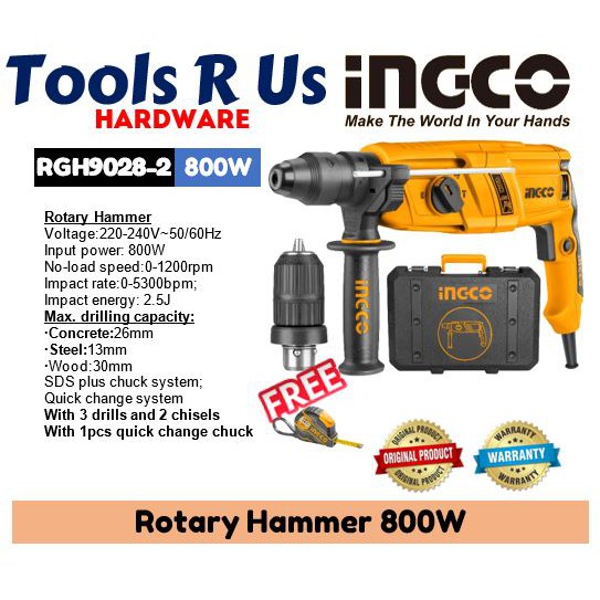 Ingco Rotary Hammer 800W RGH90282* MERVILLE Shopee Philippines