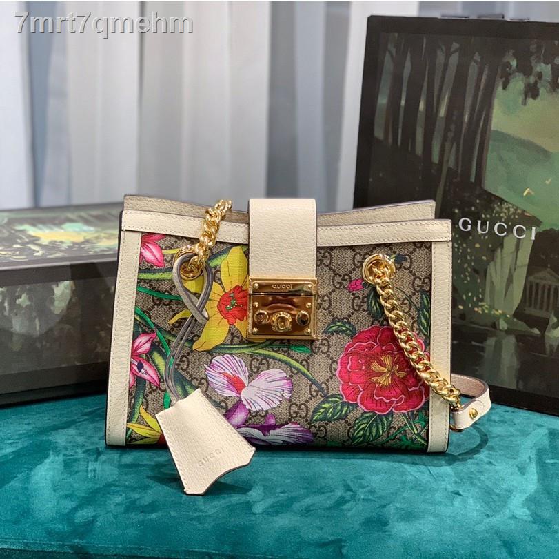 Gucci floral best sale padlock bag