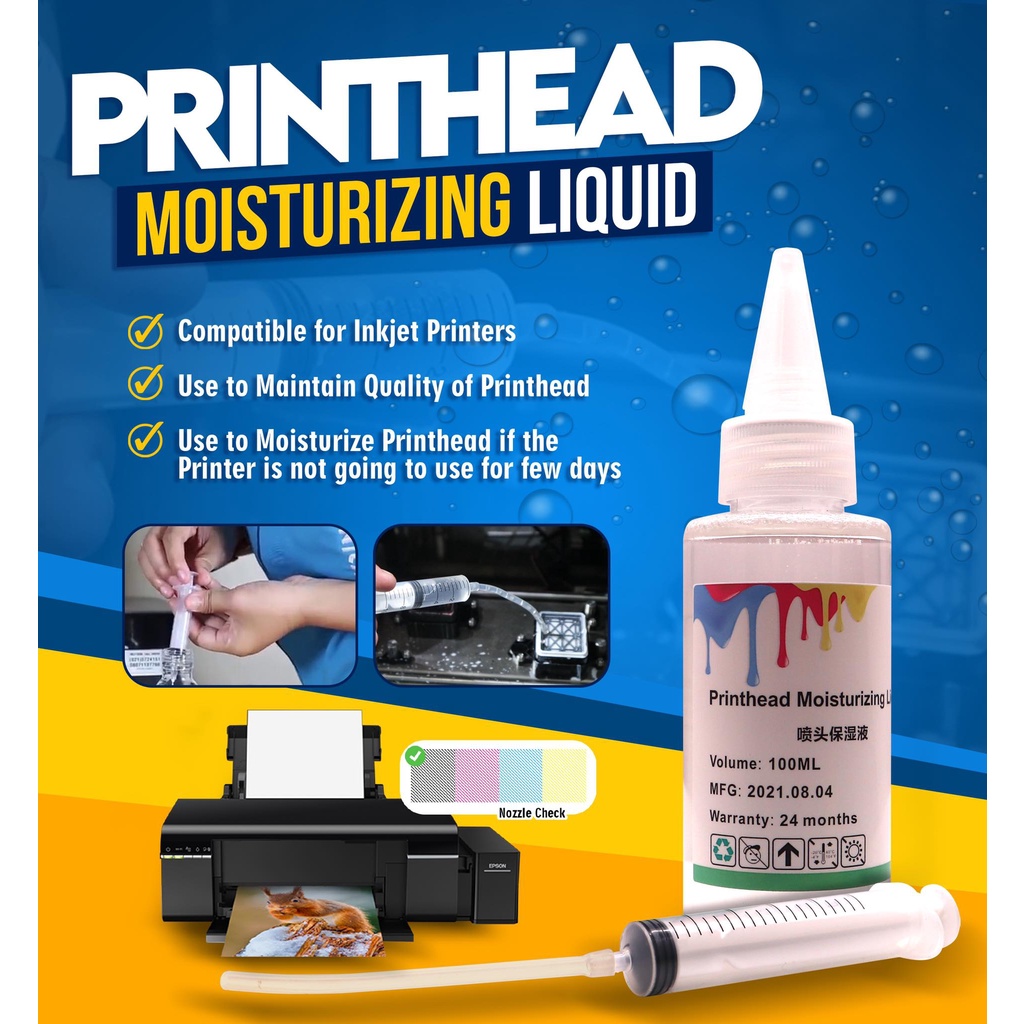 PRINTHEAD MOISTURIZING LIQUID 100ml (Compatible for Inkjet Printers ...