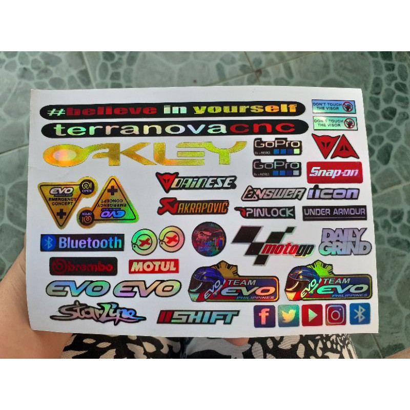 Motorcycle Helmet Visor Sticker Laminated Waterproof Hologram(evo,kyt