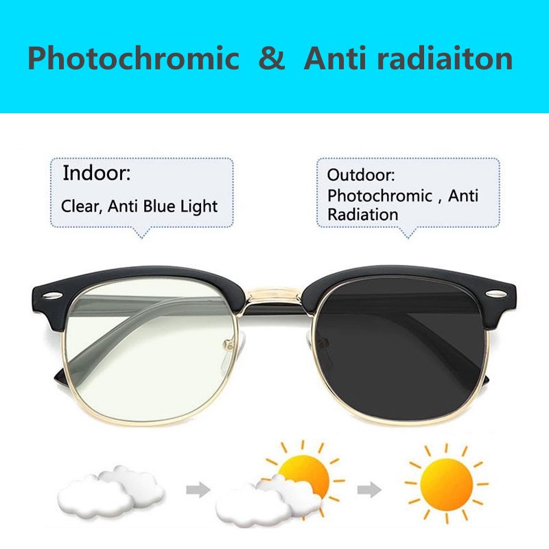 Anti Blue Ray Photochromic Eyeglasses Anti Radiation Computer Glasses For Men And Women 8730