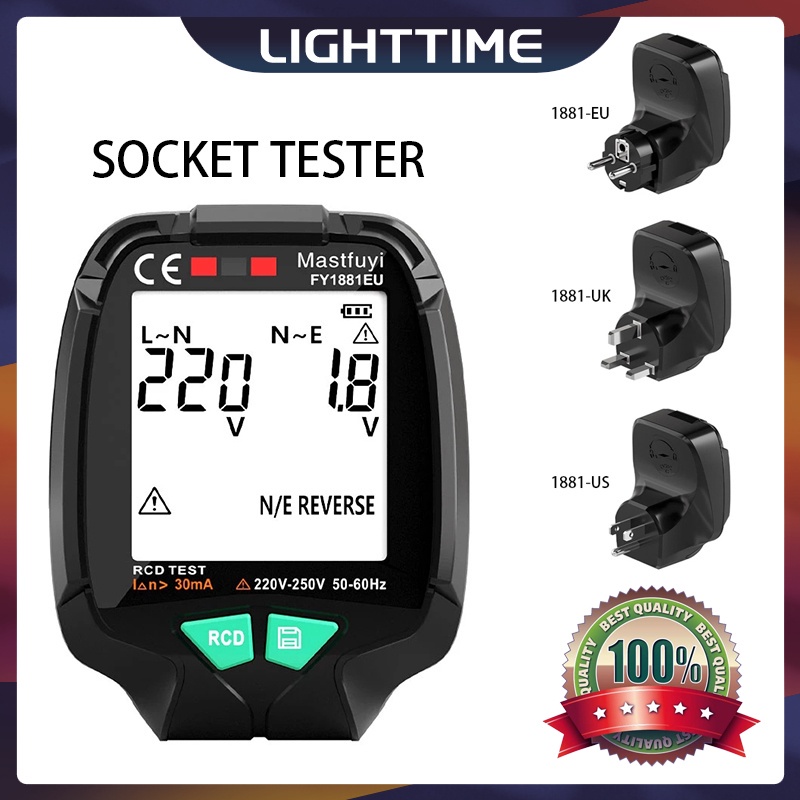LIGHTTIME New Generation Full Screen Socket Tester Ground Zero AC ...
