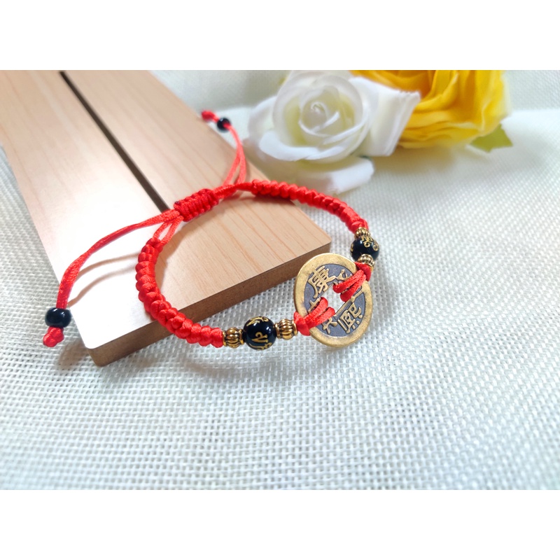 Lucky mantra red hot sale string bracelet