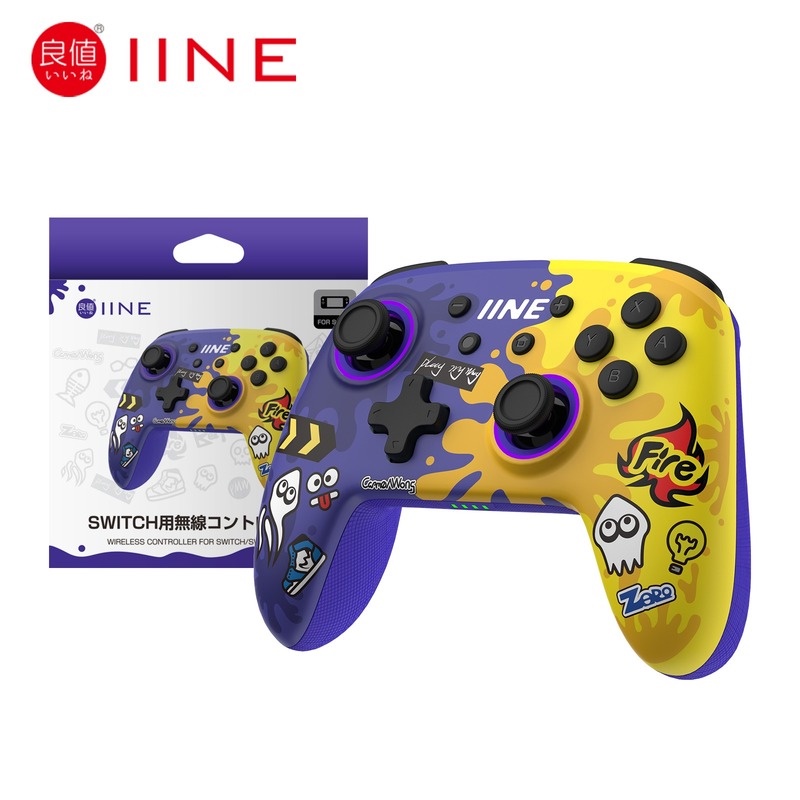 IINE Splatoon Exclusive Wireless Controller Wake Up Support NFC Amiibo ...