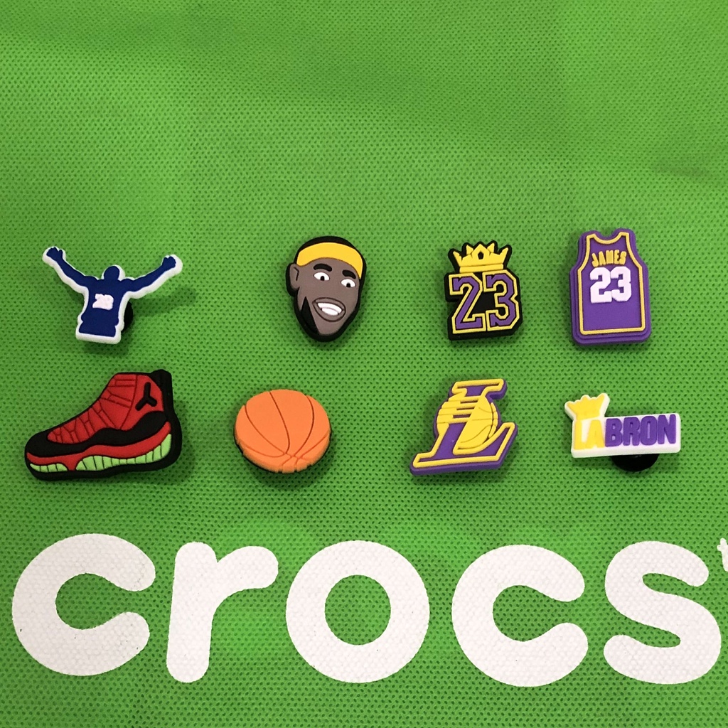 8pcs/set NBA Jibbitz for Men Jibbitz for Crocs for Men Kobe Jibbitz