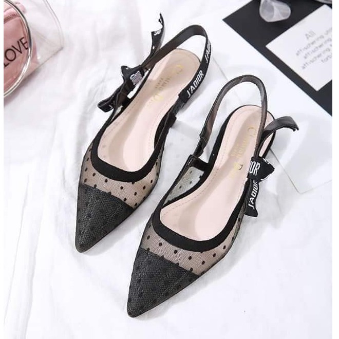 Ladies flat hot sale slingback shoes