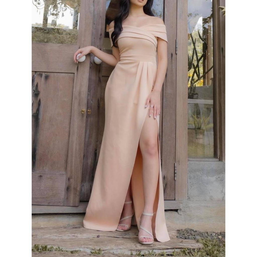 Sophia Neoprene Long Gown Shopee Philippines