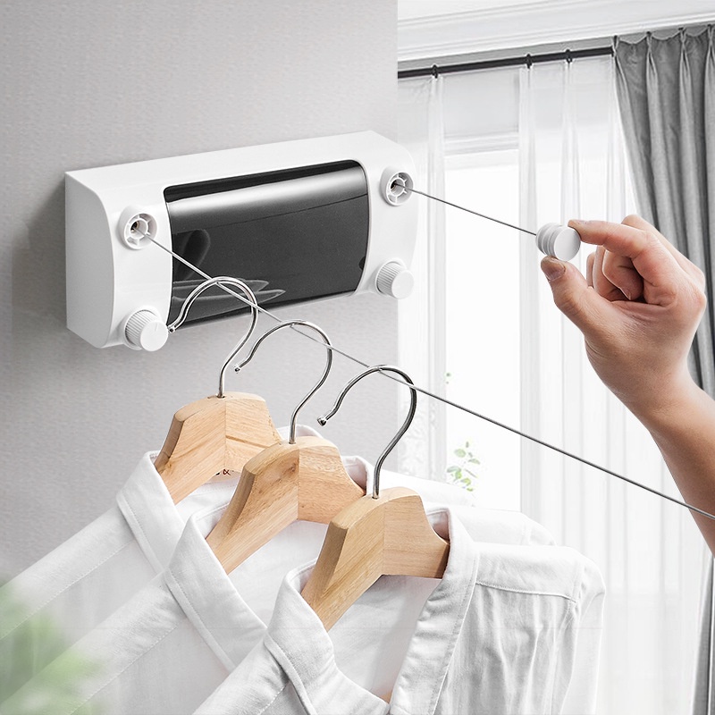 HoleFree Hidden Clothesline Retractable DoubleWire Stainless Steel