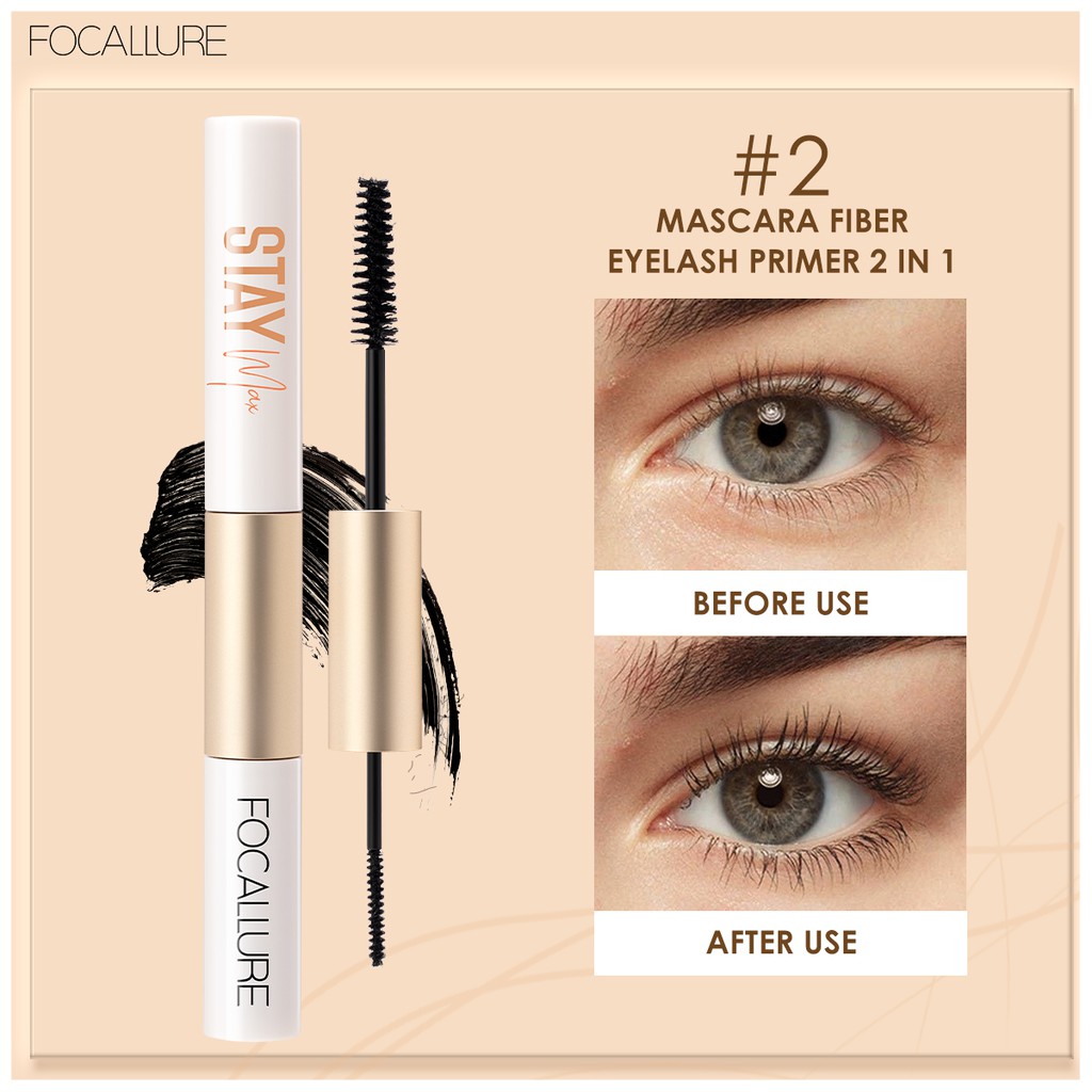 Focallure Mascara Eyeliner Eyelash Primer Waterproof Thick Curling Fiber 2 In 1 Shopee Philippines 