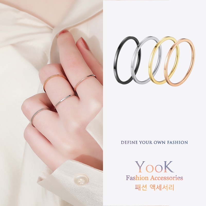 Follow My Shop To Get Discount Coupons Titanium Steel Ring Ins Personality Exquisite Stacking Couple Ring Rust proof Ladies Jewelry for Girlfriends Shopee Philippines