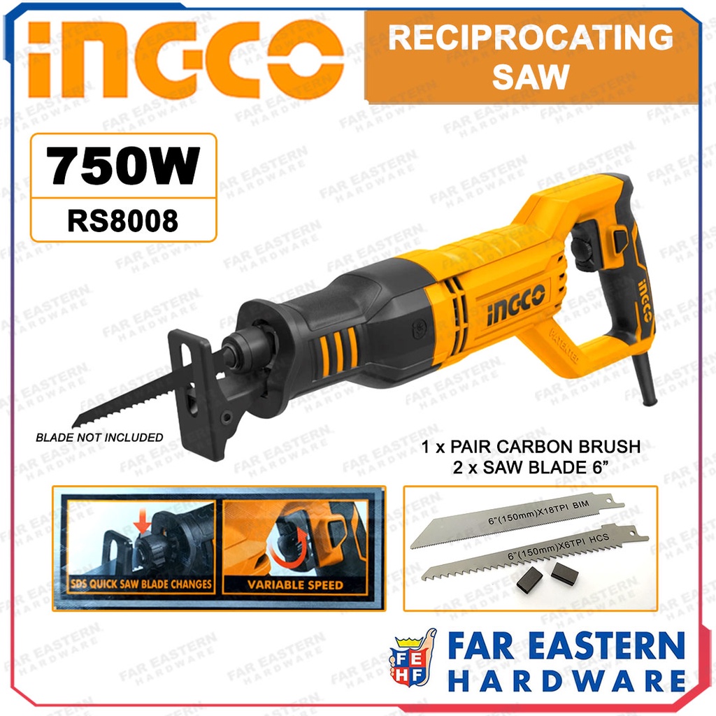 INGCO Reciprocating Sabre Recip Saw 750W RS8008 INPTCD Shopee Philippines