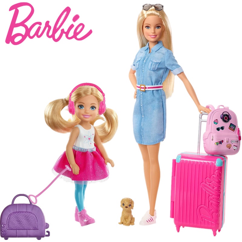 Original Barbie Travel Doll Toy Barbie Chelsea Travel Doll With 10