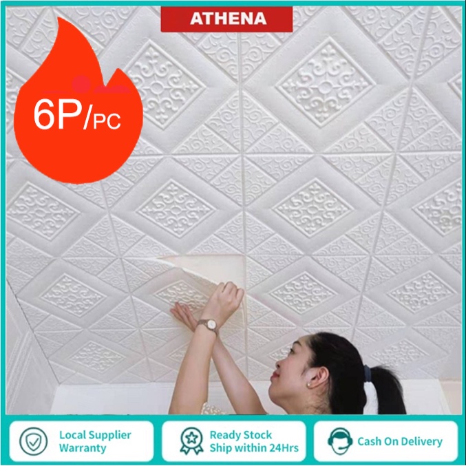 Ceiling Wallpaper 3D Brick Waterproof Wall Stickers Foam Wall Paper