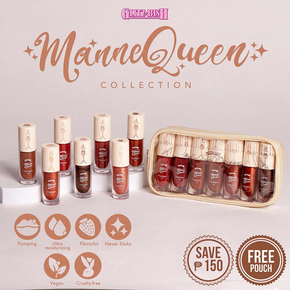 Glitz Bish Mannequeen Collection Set of 7 | Plumping Lipgloss Lip Plumper |  Shopee Philippines