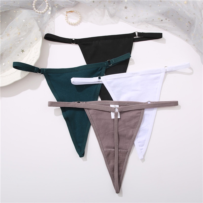 CuteByte Women Cotton Thongs With Removable Chains Low-Rise Underpants ...