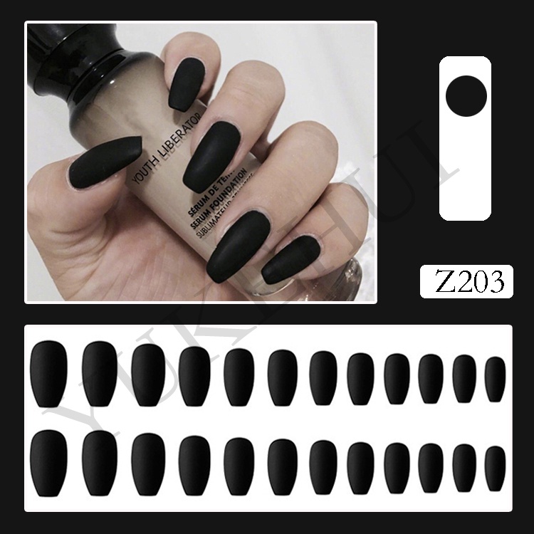 YUKEHUI 24 pcs fake nails matte Fake Nails Set With Glue Long Nails ...