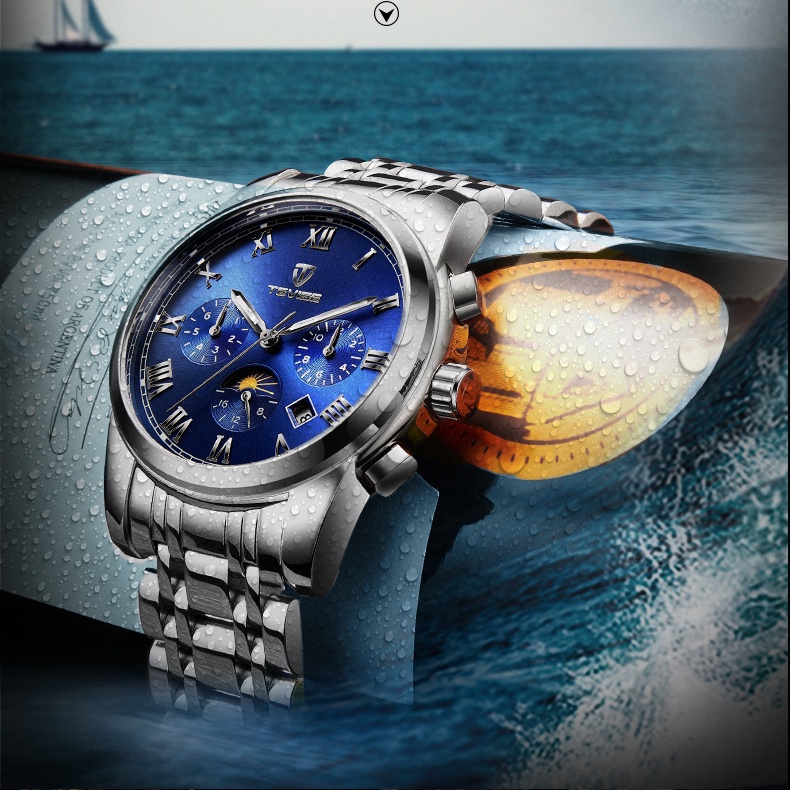 TEVISE Swiss Twiss Multifunctional Watch Men s Hollow Luminous Fully Automatic Mechanical Steel Band Fashion Men 9005 Six Shopee Philippines