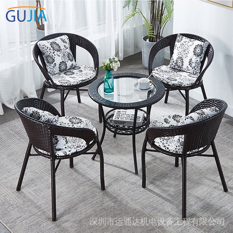 GUJIA Rattan Chair Outdoor Table And Chair Balcony Coffee Table ...