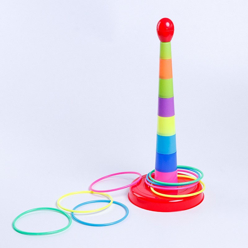 WEMMICKS Kid Outdoor Throwing Ring Toy Rainbow Sports Circle Ferrule ...