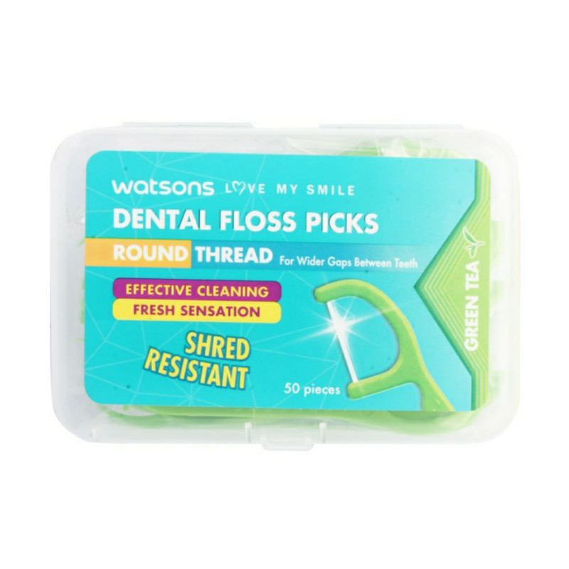 Watsons Dental Floss Shred Resistant Mint / Green Tea with Flouride / Charcoal 50m Shopee