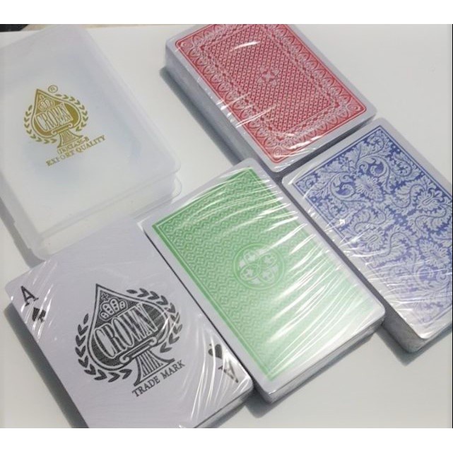 Crown Waterproof Plastic Playing Card Poker Cards Baraha 1box(12Decks ...