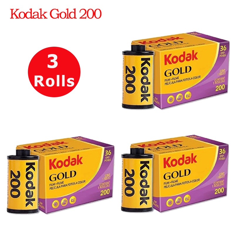 3 Roll Kodak Gold 200 Film 35mm Color Film 36 Exposure Per Roll 135 Negative Film Suit For M35