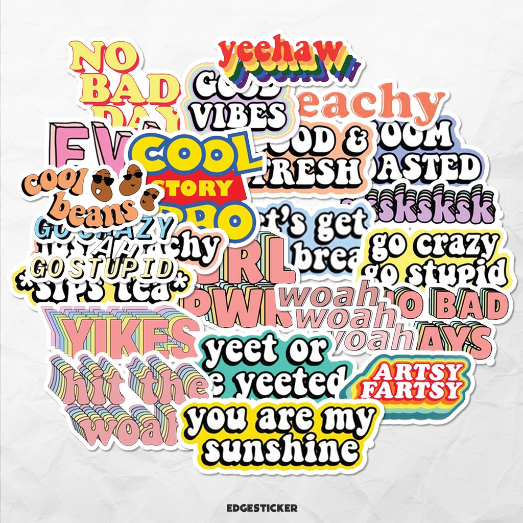 23pcs QUOTES Aesthetic Stickers Tumblr | Shopee Philippines