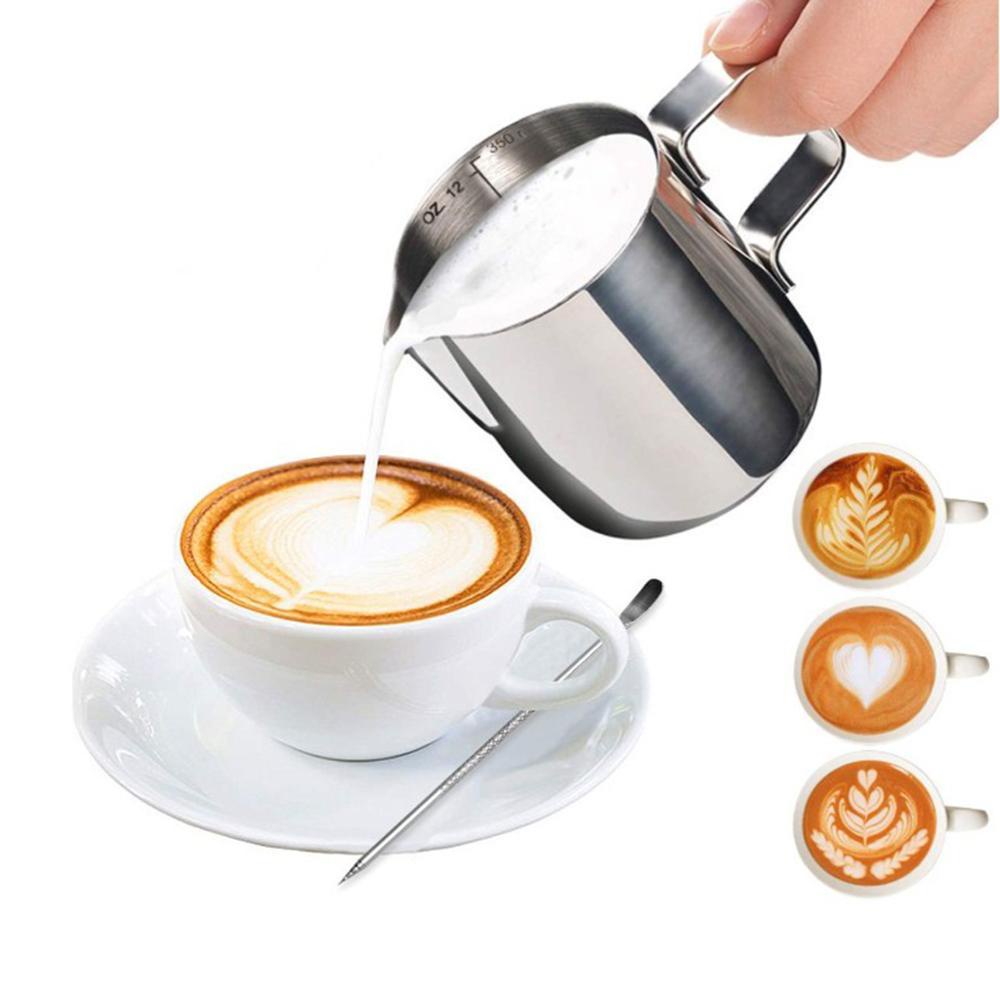 Stainless steel sparkling milk jug espresso coffee steam barista craft
