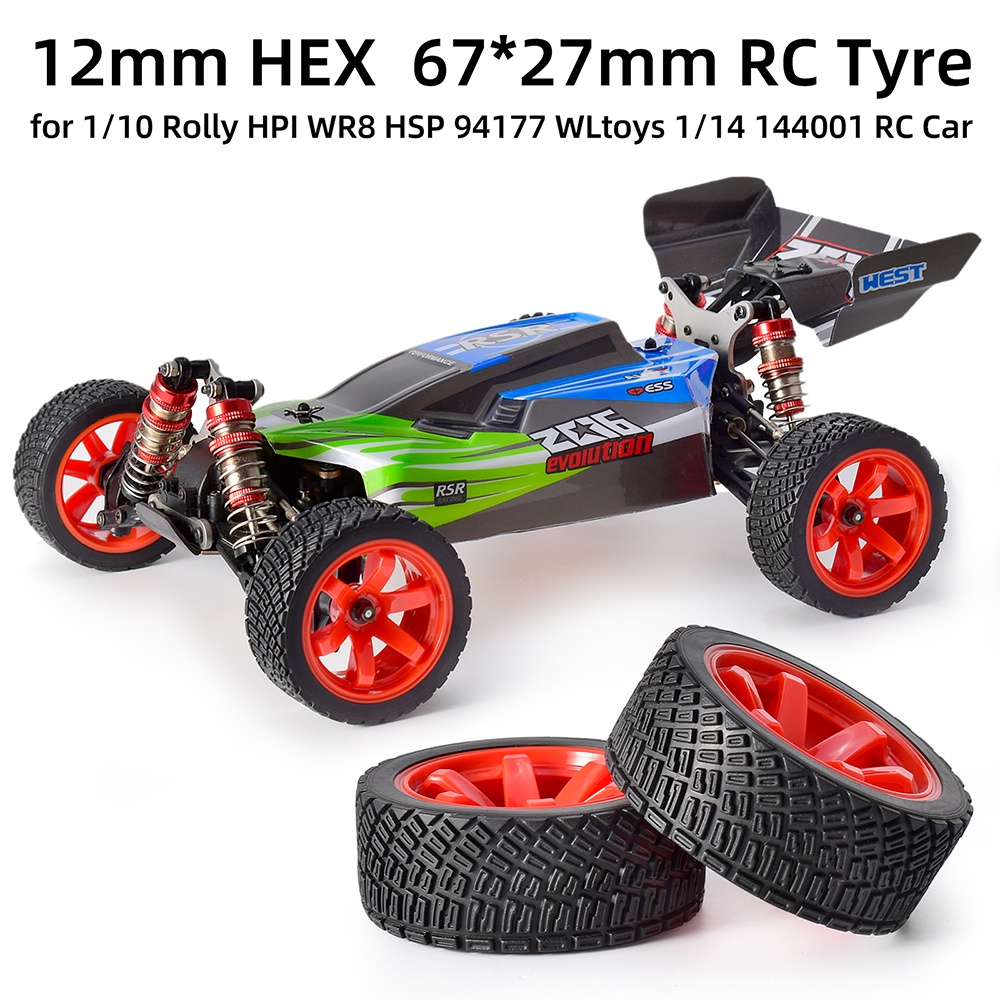 Austar 4PCS 12mm Hex 67mm RC Car Rubber Tires Wheel for 1/10 Rolly ...