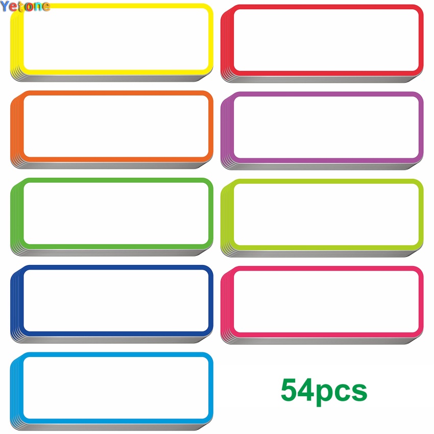 54pcs Magnetic Dry Erase Labels, Reusable Name Plate Tag 9 Colors ...