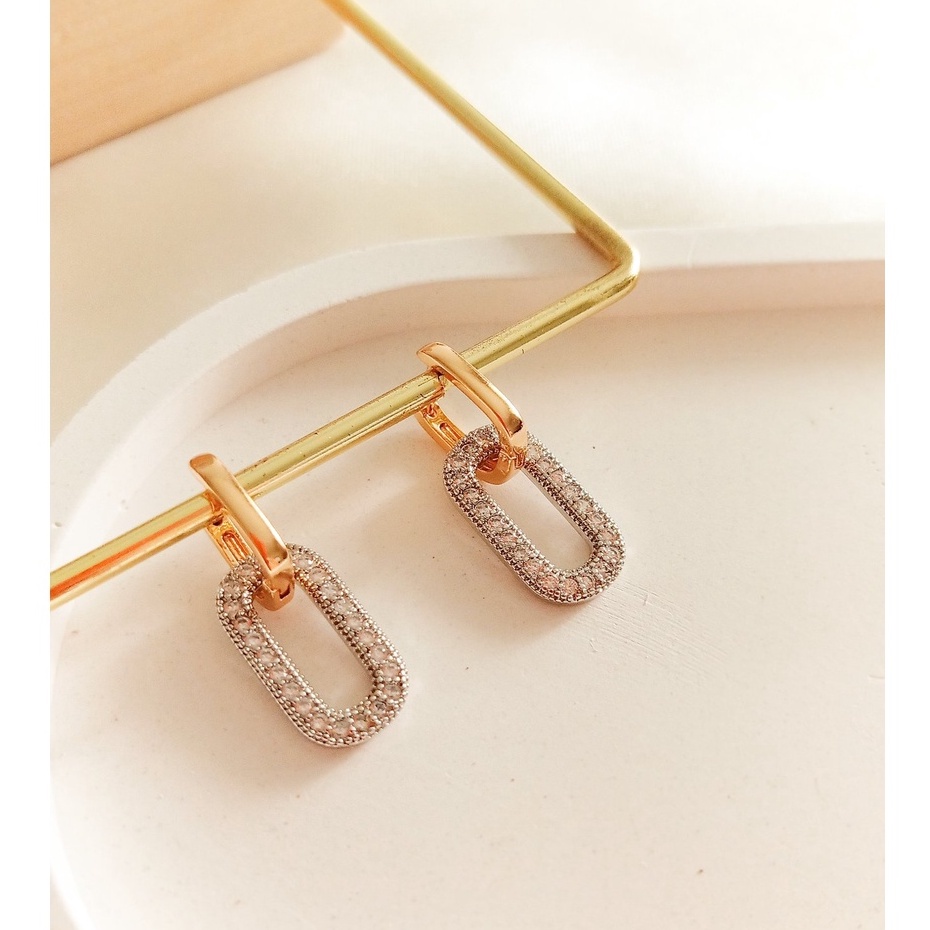 Neutrals.mnl (Non fading) Link earrings /Clip type 2tone and Plain