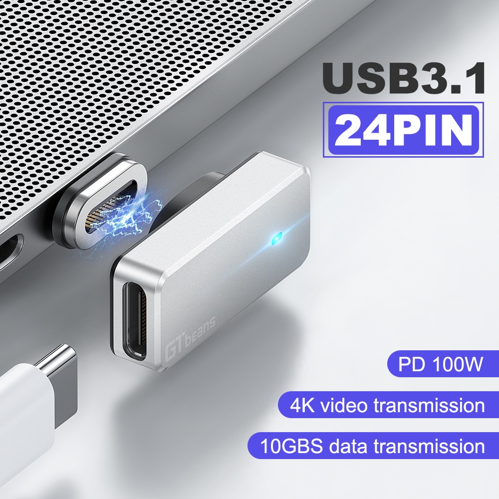 GTbeans 24 Pin Type-C Magnetic Adapter 10GBS USB C 3.1 Converter PD ...