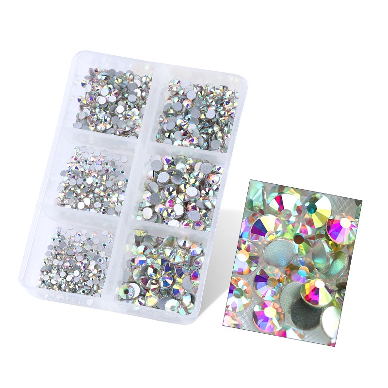 1560pcs/box Glass Crystal Mix Sizes Non Hot Fix Rhinestone Set Flatback ...