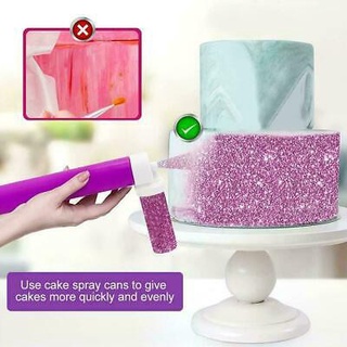 Manual Airbrush for Cakes Glitter Decorating Tools,DIY Baking Cake Airbrush  Decorating Tools,Manual Airbrush for Cakes,Baking Desserts(Purple)