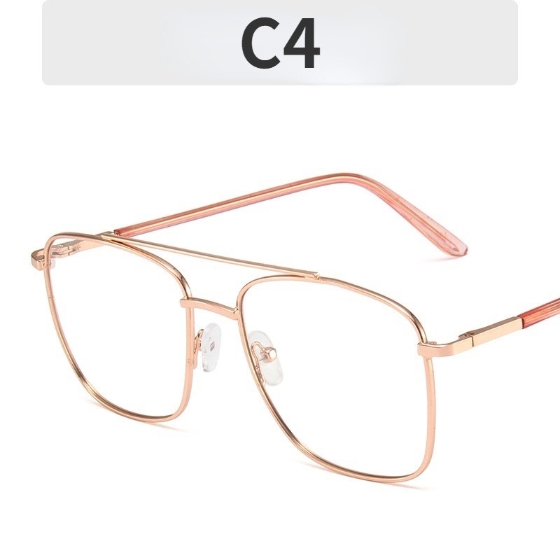 Jiuerba New Fashion Metal Square Glasses Fashion Retro Double Beam