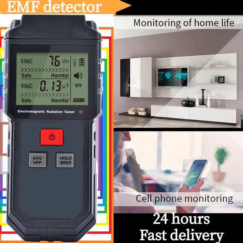Electromagnetic Radiation Tester Portable Digital LCD Electric Magnetic ...