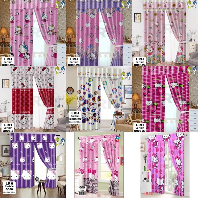 HS Hello Kitty design window Curtain Cotton Quality Size:130x190cm ...