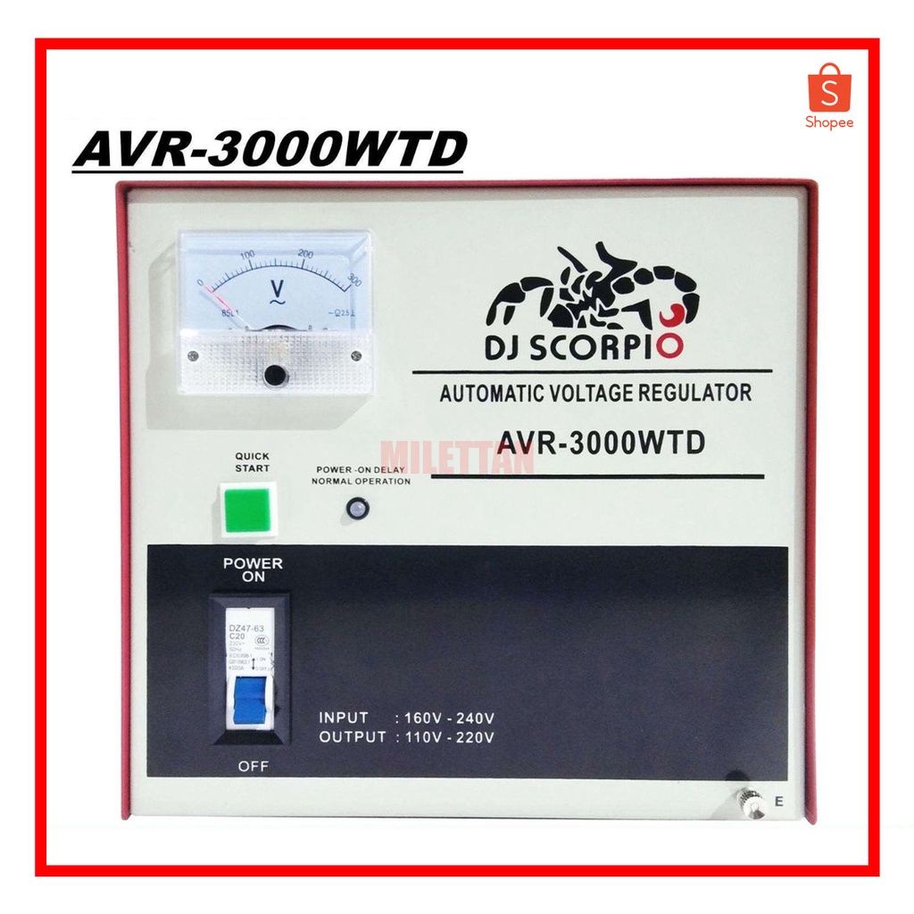 DJSCORPIO AVR AUTOMATIC VOLTAGE REGULATOR SVR3000WTD 3000W Shopee