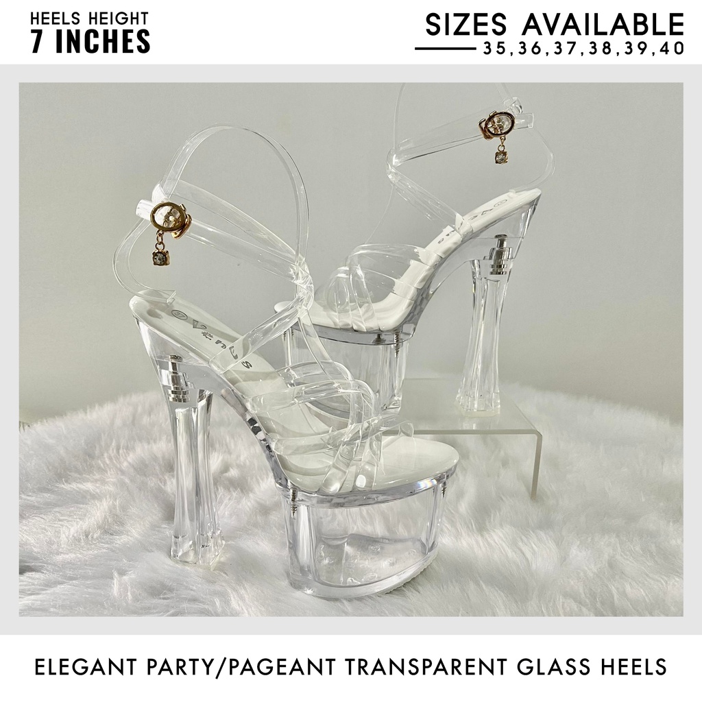 Transparent glass clearance heels