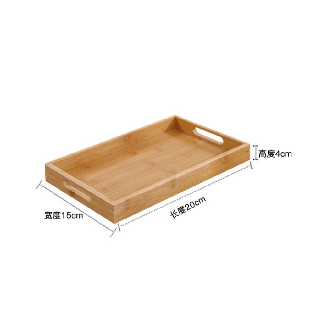 Japanesestyle Mulitpurpose Wooden Storage Tray Bamboo Tea Tray with