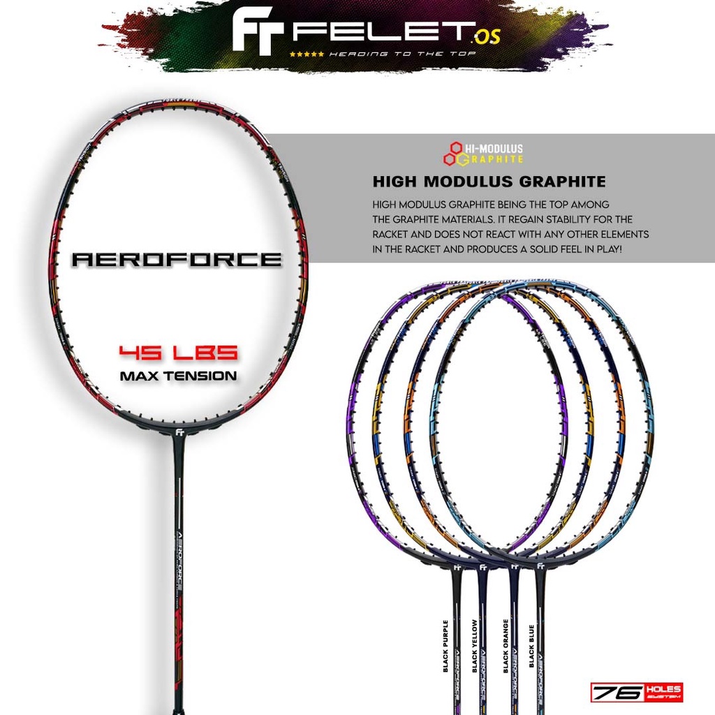FELET Aero Force Badminton Racket MAX Tension 45 LBS Shopee Philippines