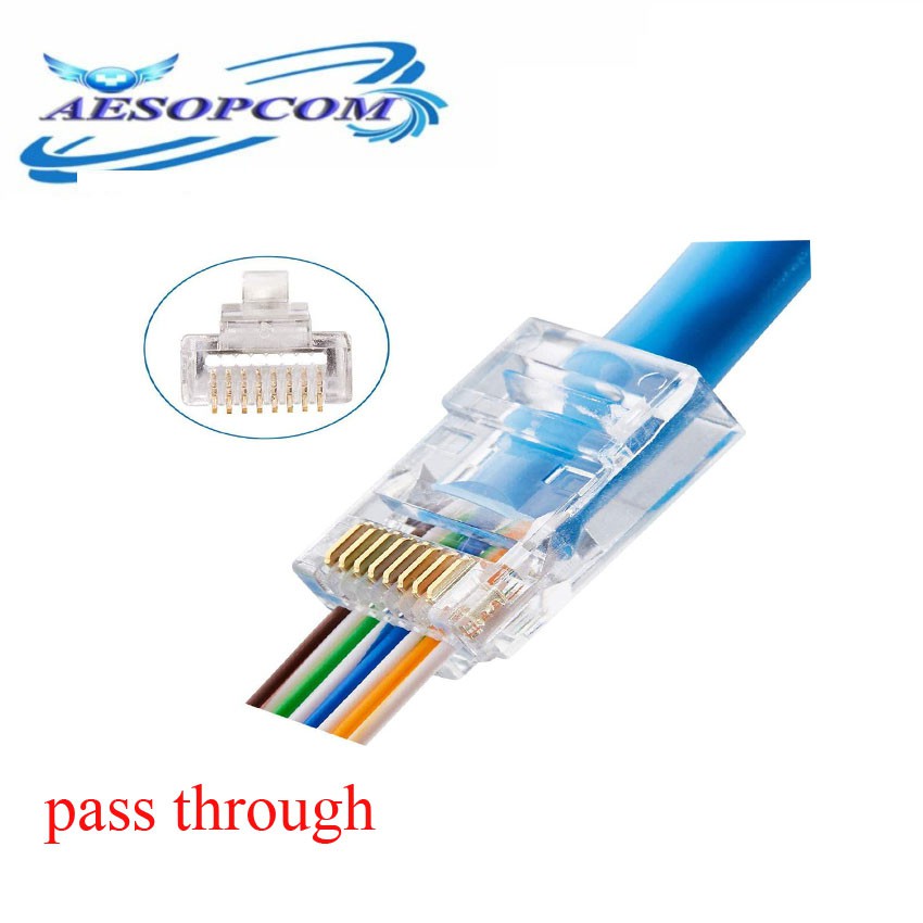 Rj45 Pass Through Connector Cat5e 