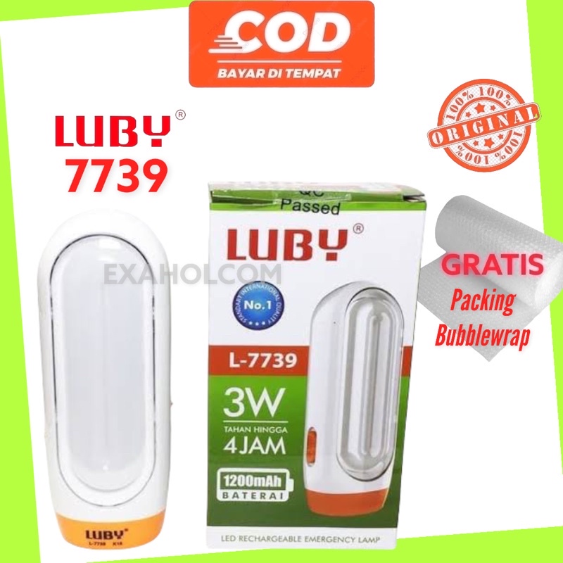 Luby Emergency Light L-7739 3W LED Light 20 SMD + 1W Flashlight Luby ...