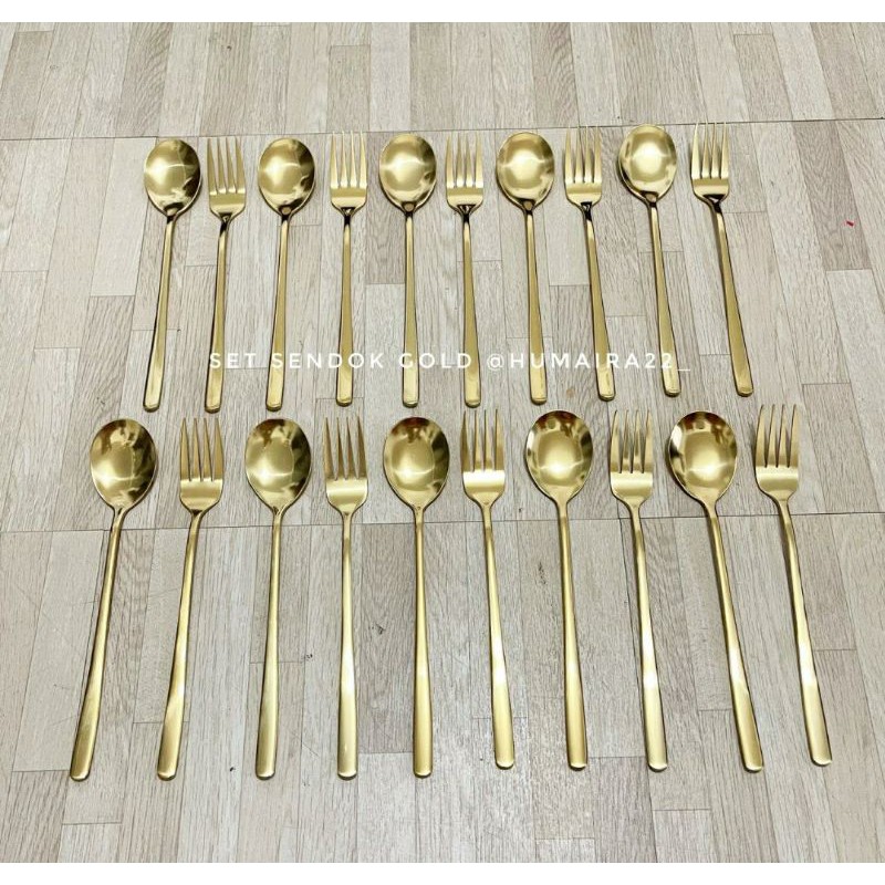 Oseobang Class] Goldun Luxury 24K Gold Spoon & Fork 1 Person Gift Set  (Spoon 1P + Chopsticks 1 Pair + Fork 1P)