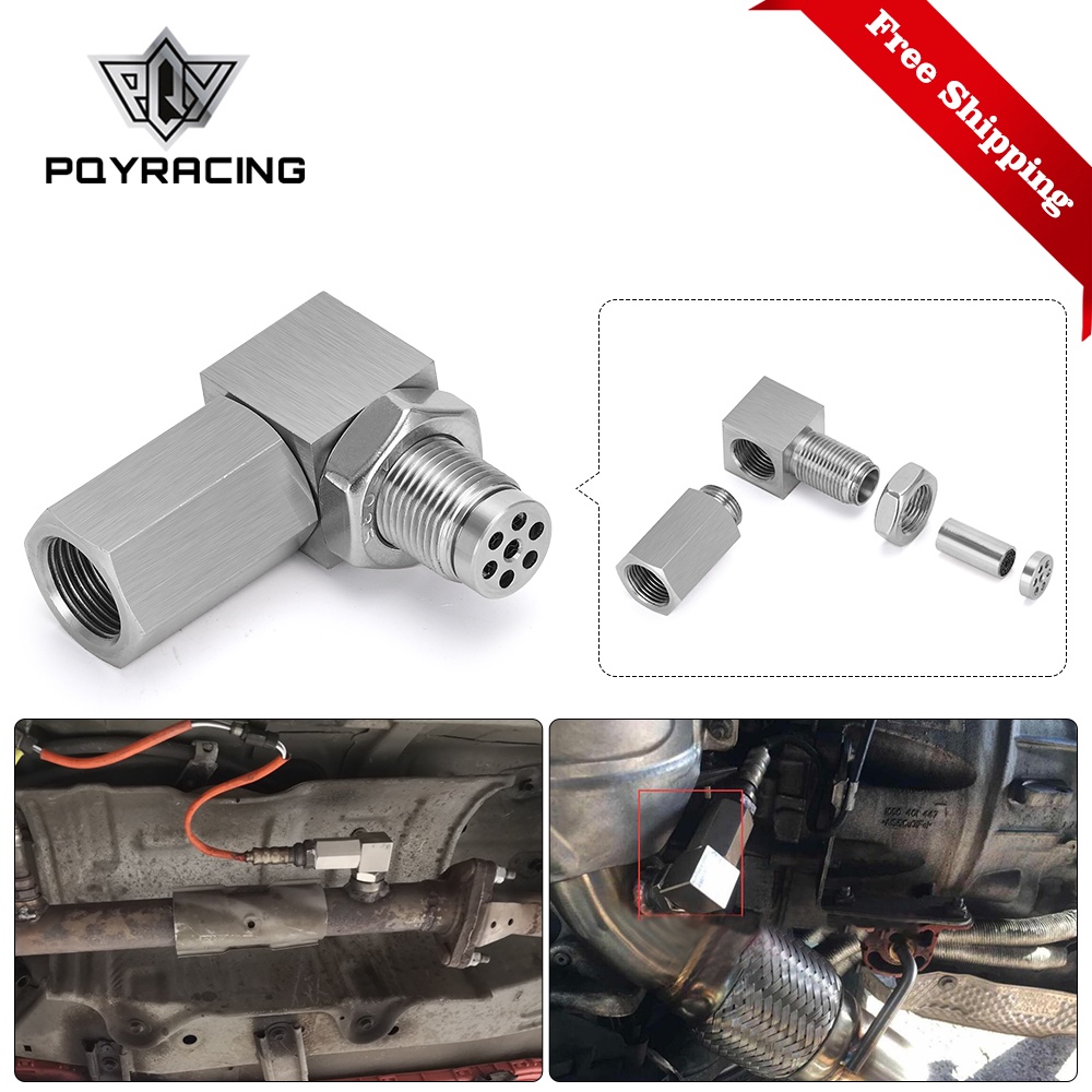 Universal oxygen sensor extender 90 degree 02 bung extension catalytic