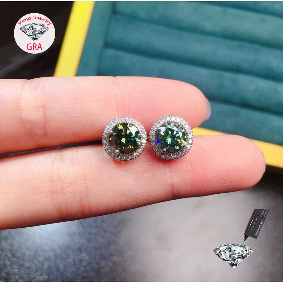2 Carat Moissanite 925 Sterling Silver Earrings