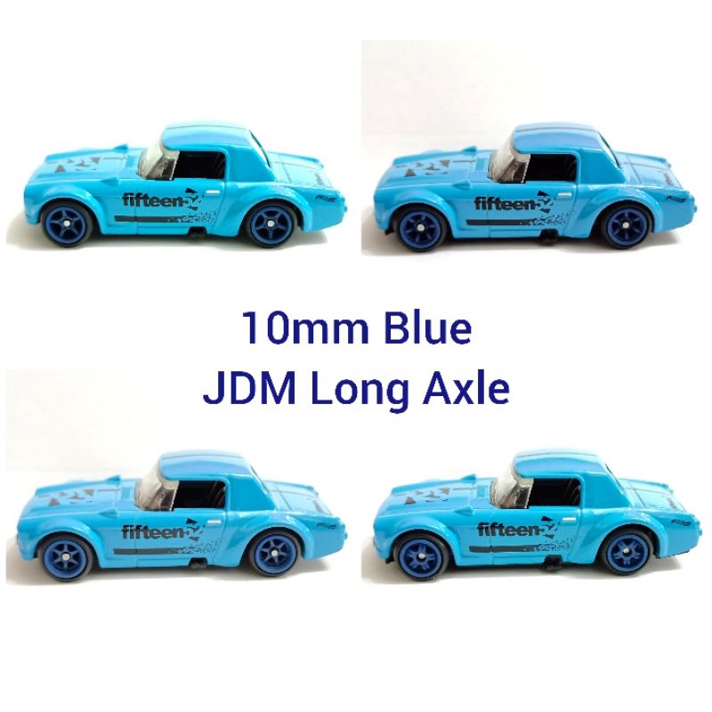 Tayar Getah 1/64 Rubber Wheels Rims 10mm TE37 CM6 Blue Long JDM Axle ...